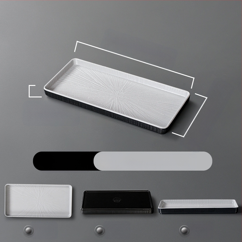 Ristkülikukujuline melamiinist taldrik, portselaniimitatsioon, ühtlane värv, glasuurviimistlus, mikrolainahjuga ei sobi