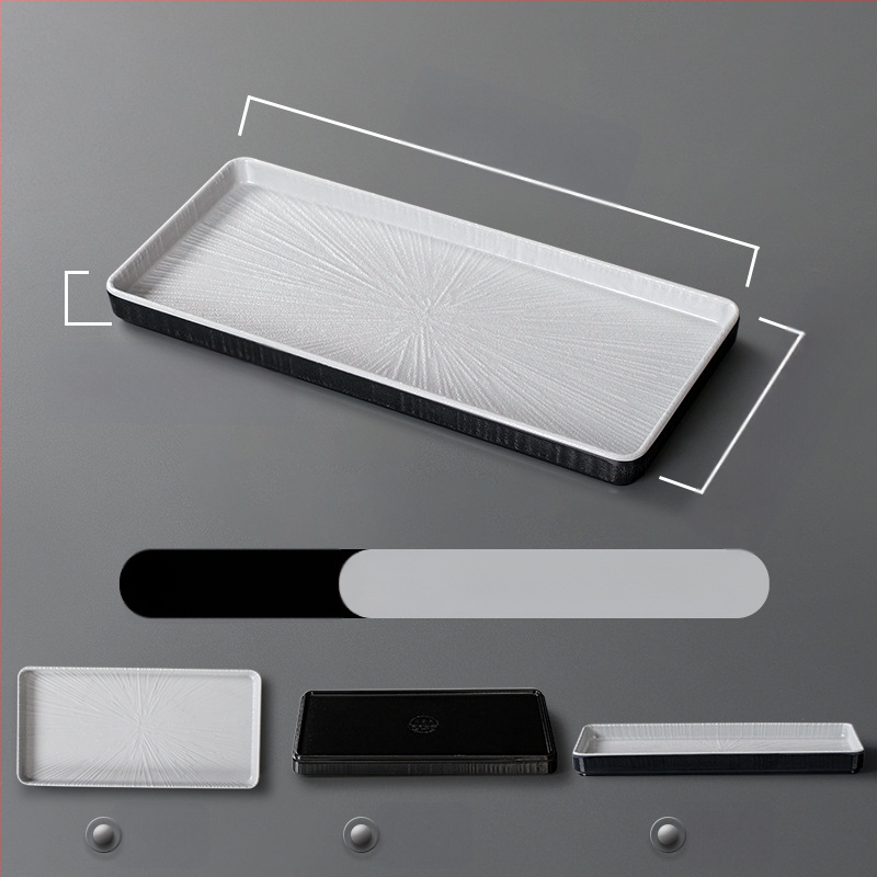 Ristkülikukujuline melamiinist taldrik, portselaniimitatsioon, ühtlane värv, glasuurviimistlus, mikrolainahjuga ei sobi