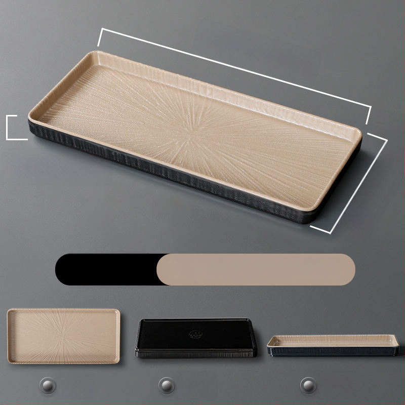 Ristkülikukujuline melamiinist taldrik, portselaniimitatsioon, ühtlane värv, glasuurviimistlus, mikrolainahjuga ei sobi