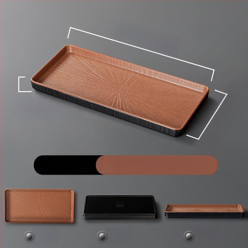 Ristkülikukujuline melamiinist taldrik, portselaniimitatsioon, ühtlane värv, glasuurviimistlus, mikrolainahjuga ei sobi