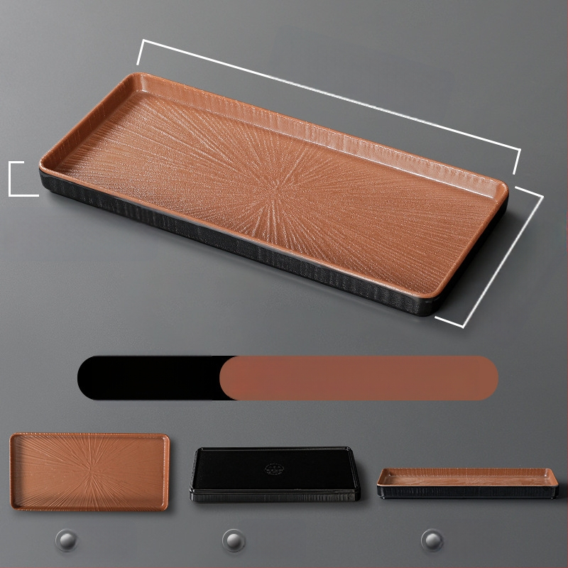 Ristkülikukujuline melamiinist taldrik, portselaniimitatsioon, ühtlane värv, glasuurviimistlus, mikrolainahjuga ei sobi