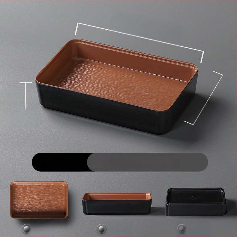 Ristkülikukujuline melamiinist taldrik, portselaniimitatsioon, ühtlane värv, glasuurviimistlus, mikrolainahjuga ei sobi