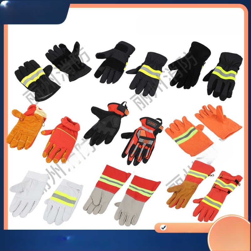 Ugunsdzēsēju cimdi no aramīda, liesmu izturība, augstas temperatūras aizsardzība glābšanas darbos