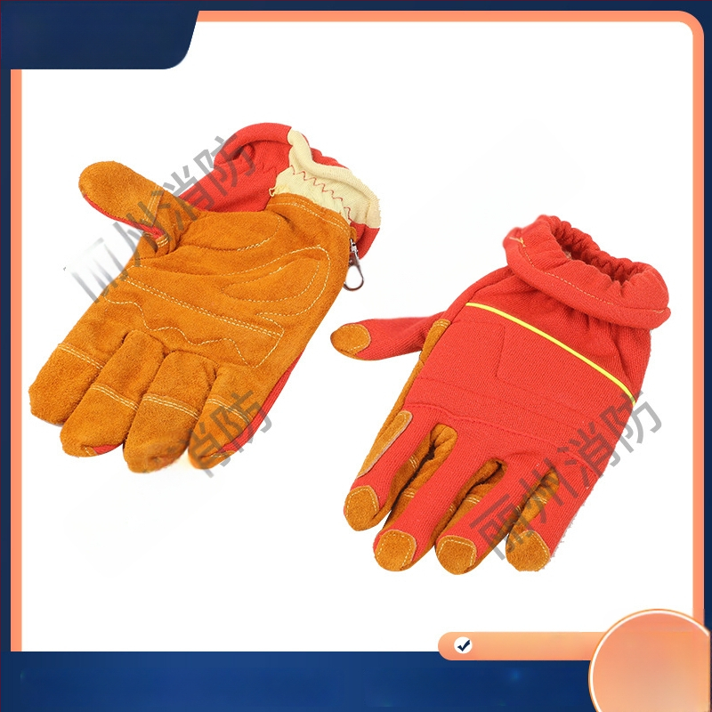 Ugunsdzēsēju cimdi no aramīda, liesmu izturība, augstas temperatūras aizsardzība glābšanas darbos