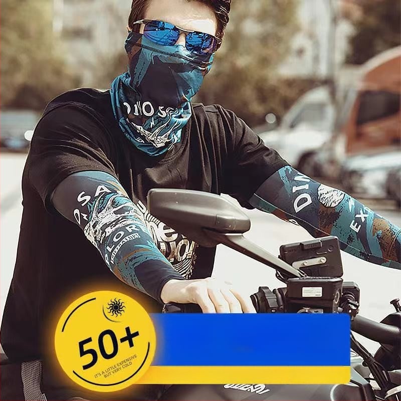 Комплект ледени ръкави и кърпа за лице за лято: UV защита, бързосъхнещ и лек дизайн, подходящ за шофиране и открито каране.