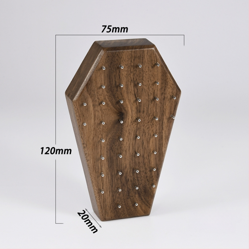 Puidust juveelide display statiiv, üks kiht, kõrgekvaliteediline stiil, puuritud konstruktsioon