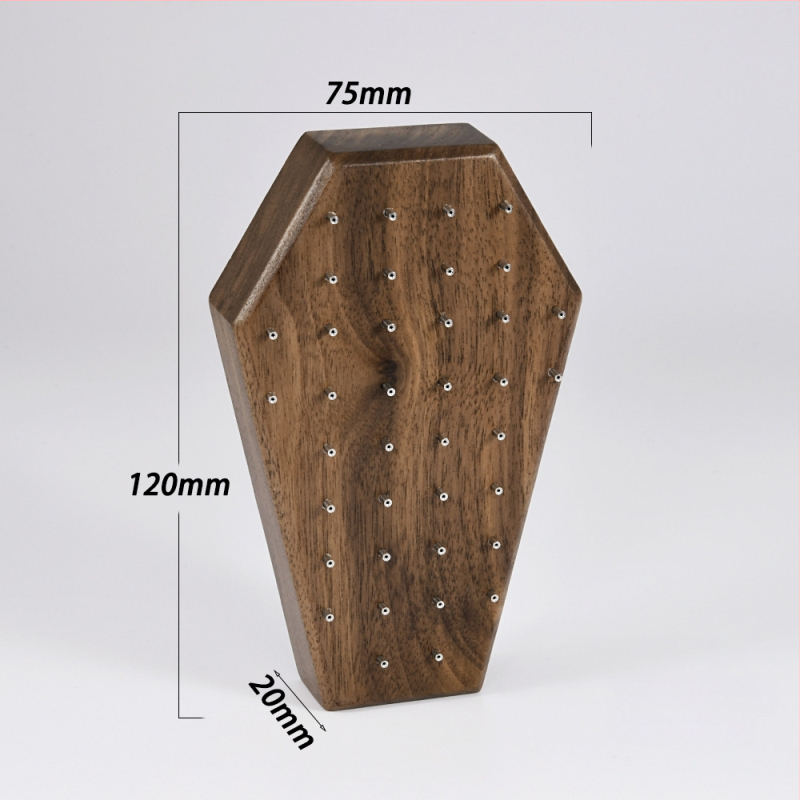 Puidust juveelide display statiiv, üks kiht, kõrgekvaliteediline stiil, puuritud konstruktsioon