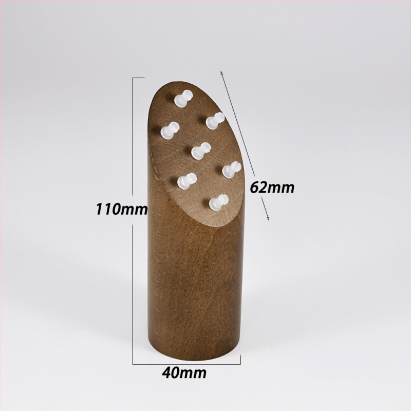 Puidust juveelide display statiiv, üks kiht, kõrgekvaliteediline stiil, puuritud konstruktsioon