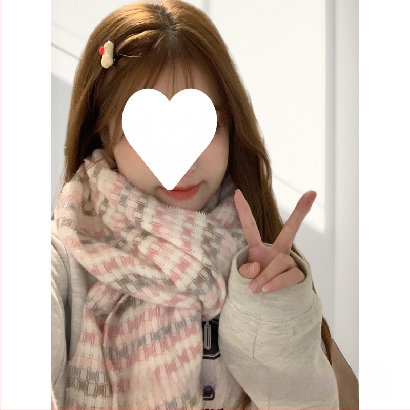 Šalle ar rakstainu rakstu, korejiešu stilā, ziemas, bieza