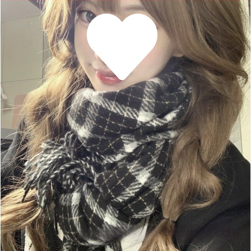 Šalle ar rakstainu rakstu, korejiešu stilā, ziemas, bieza