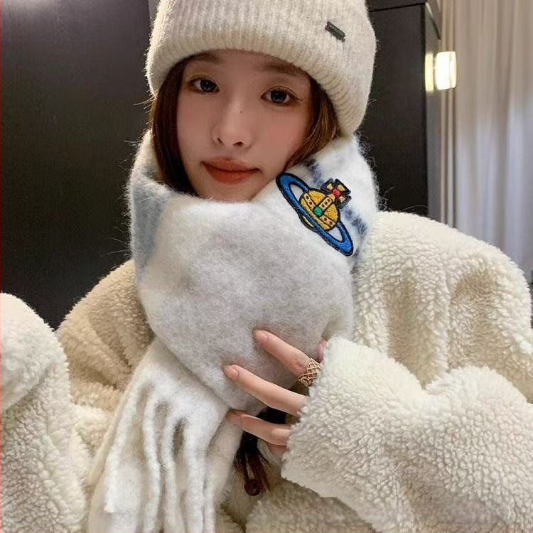 Kašmira šalle ar rakstu kvadrātiņos, silts kakla šalle ar pūkām, izcelsme Guangzhou, 2025. gada pavasara izlaidums