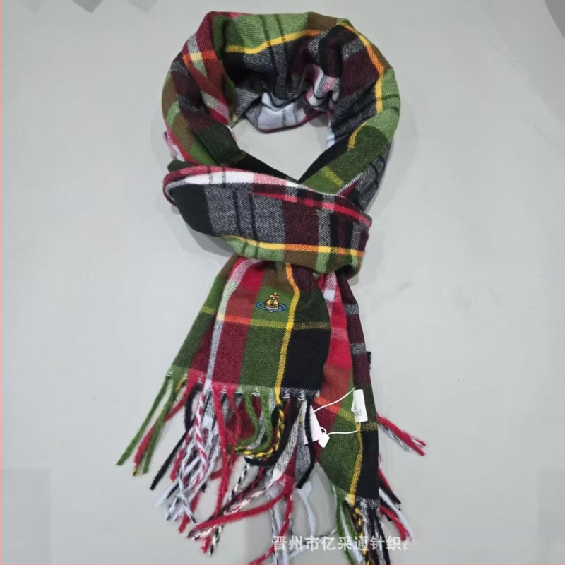 Kašmira šalle ar rakstu kvadrātiņos, silts kakla šalle ar pūkām, izcelsme Guangzhou, 2025. gada pavasara izlaidums