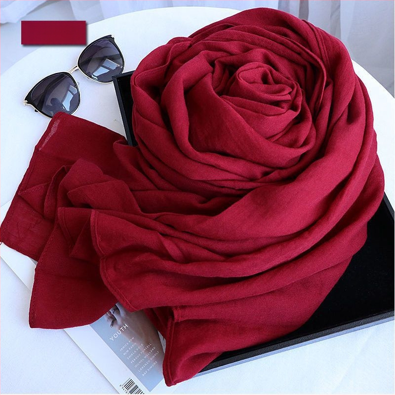 Šalle no kokvilnas un lina, Korejas stila, vienkrāsaina, pavasara sezona, izlaista 2021. gada vasarā