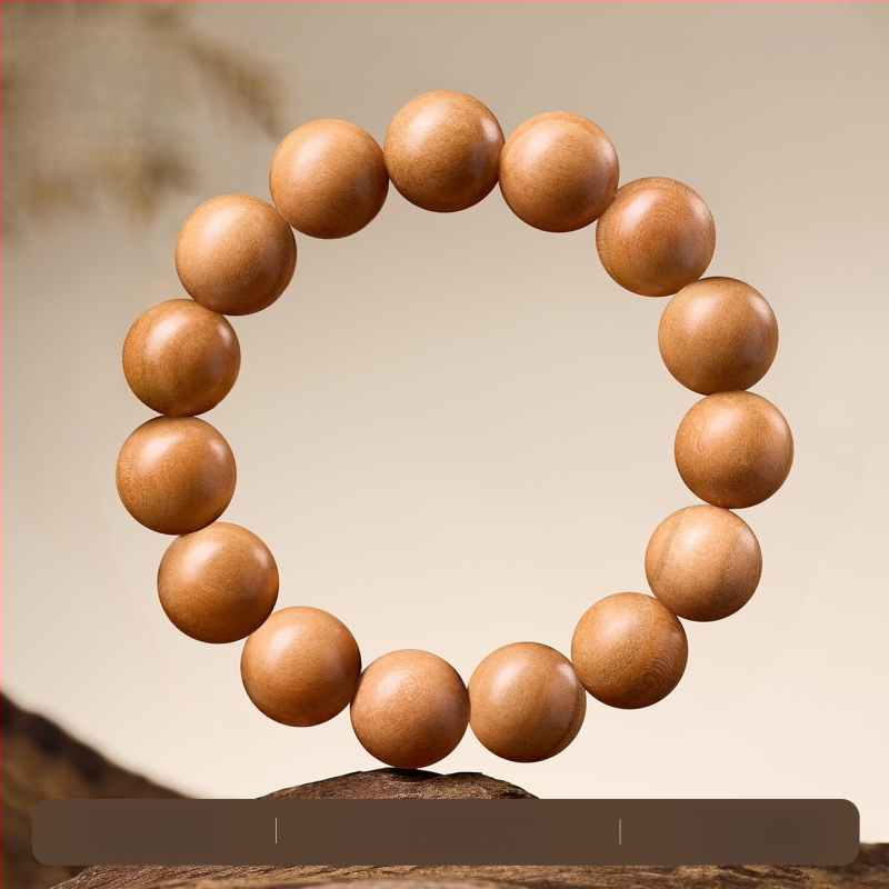 Virsikpuust käevõru 108 helmiga, budistlikud helmed, etnilise stiiliga, poleeritud viimistlus, poolkäsitsi ja poolmasinaga töödeldud