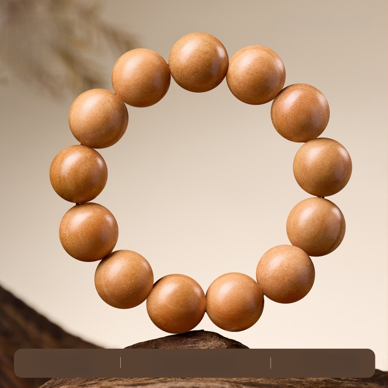 Virsikpuust käevõru 108 helmiga, budistlikud helmed, etnilise stiiliga, poleeritud viimistlus, poolkäsitsi ja poolmasinaga töödeldud