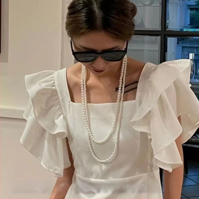 Garš pulovera kaklarota no cinka sakausējuma, ģeometrisks daudzslāņu dizains sievietēm (feja stils)