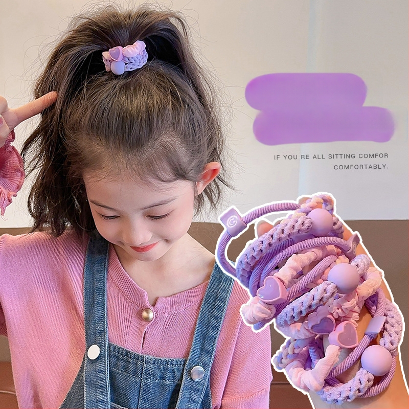 Bērnu matu aksesuāri — multfilmu stils, sirds raksts, roku darbs, zīmols Lilac flower, vecuma 3–10 gadiem