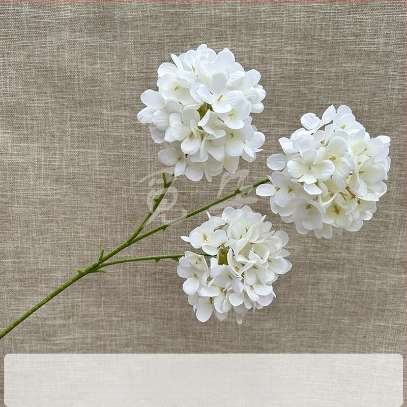 3-pealine siid hortensia kimp, käsitöödetailid, pulmadeks saali dekoreerimiseks