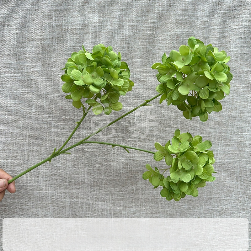 3-pealine siid hortensia kimp, käsitöödetailid, pulmadeks saali dekoreerimiseks