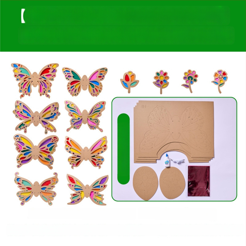 DIY liblikate tiibade komplekt lastele — paberimaterjal, vanus 4–6 aastat