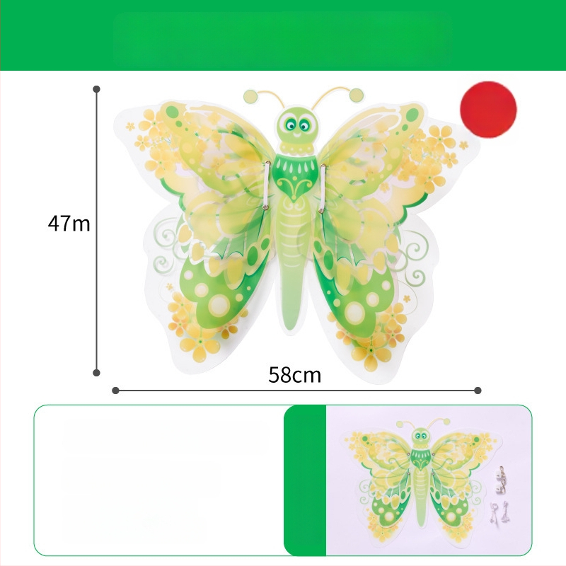 DIY liblikate tiibade komplekt lastele — paberimaterjal, vanus 4–6 aastat