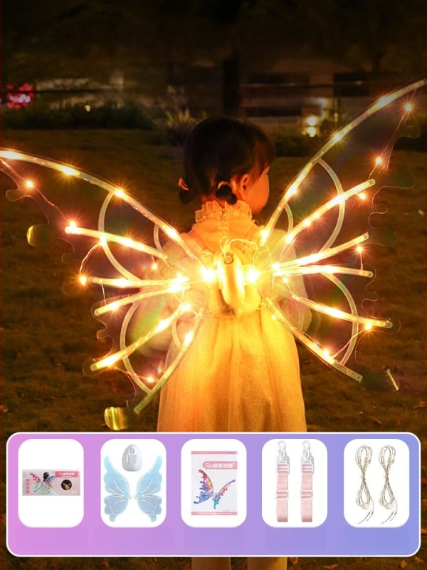 Interaktyvi šviesi žaislas su judančiais sparnais, elektriniai drugelių sparnai, skirta vaikams 7–14 metų