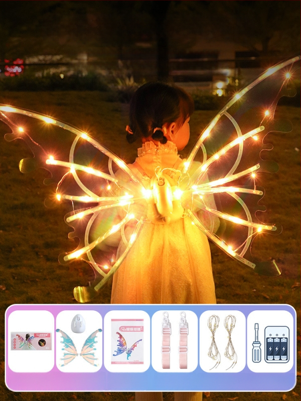 Interaktyvi šviesi žaislas su judančiais sparnais, elektriniai drugelių sparnai, skirta vaikams 7–14 metų