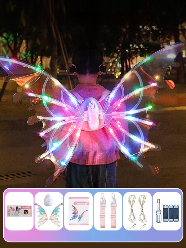 Interaktyvi šviesi žaislas su judančiais sparnais, elektriniai drugelių sparnai, skirta vaikams 7–14 metų