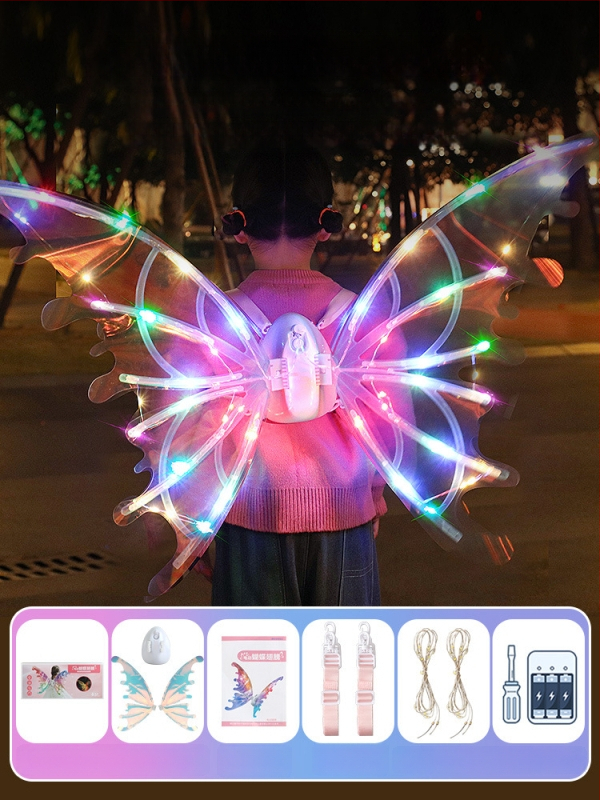 Interaktyvi šviesi žaislas su judančiais sparnais, elektriniai drugelių sparnai, skirta vaikams 7–14 metų