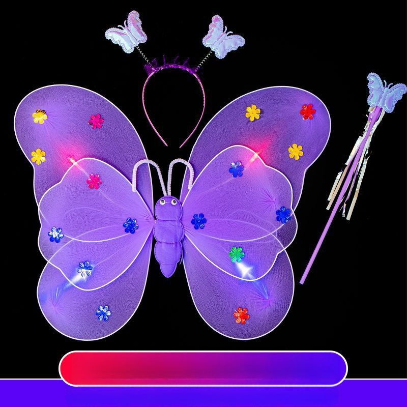 Ange tiivad – kolmekohaline meigikostüümi rekvisiidide komplekt, helendav, lõngast