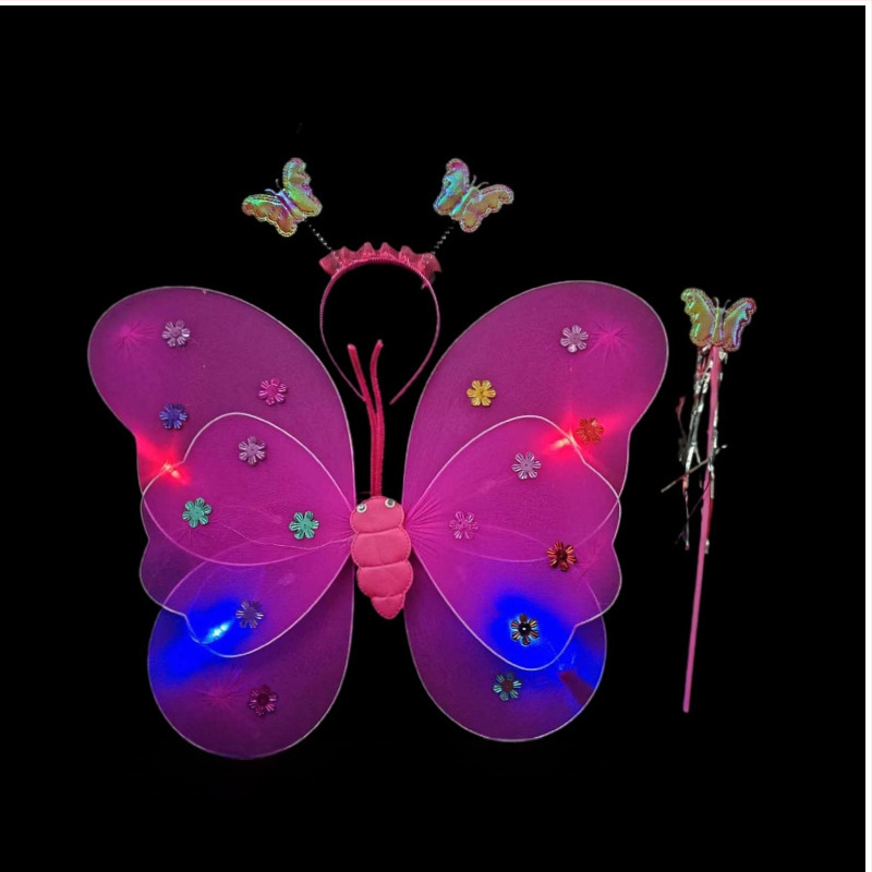 Ange tiivad – kolmekohaline meigikostüümi rekvisiidide komplekt, helendav, lõngast