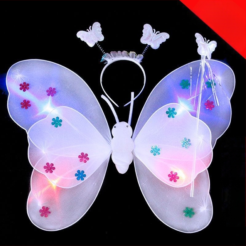 Ange tiivad – kolmekohaline meigikostüümi rekvisiidide komplekt, helendav, lõngast