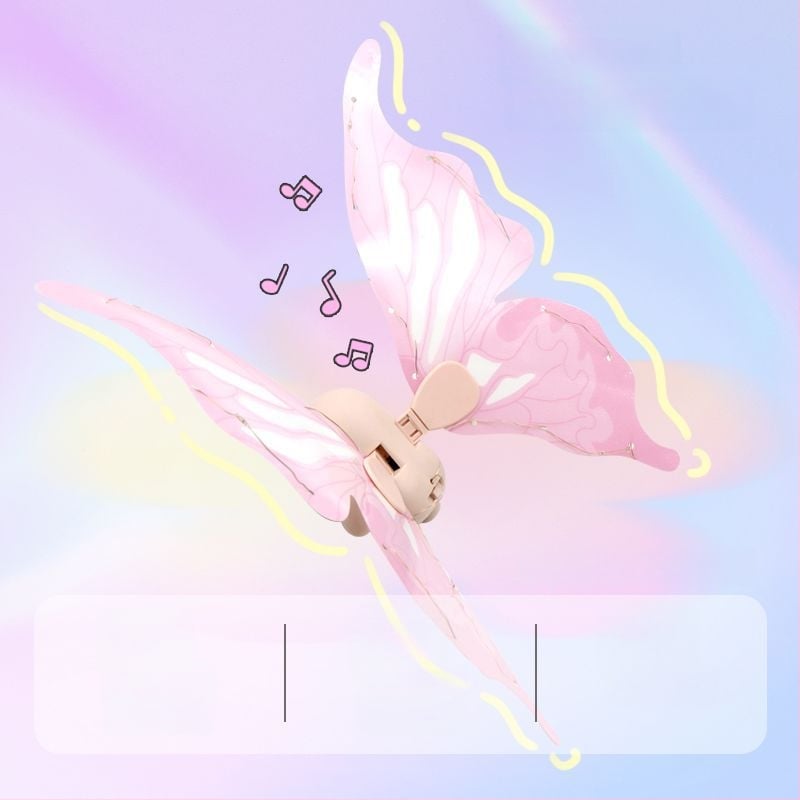 Valgustuvad liblikafee tiivad liikuva LED-efektiga, plastist rekvisiit lavale, 14+ aastat