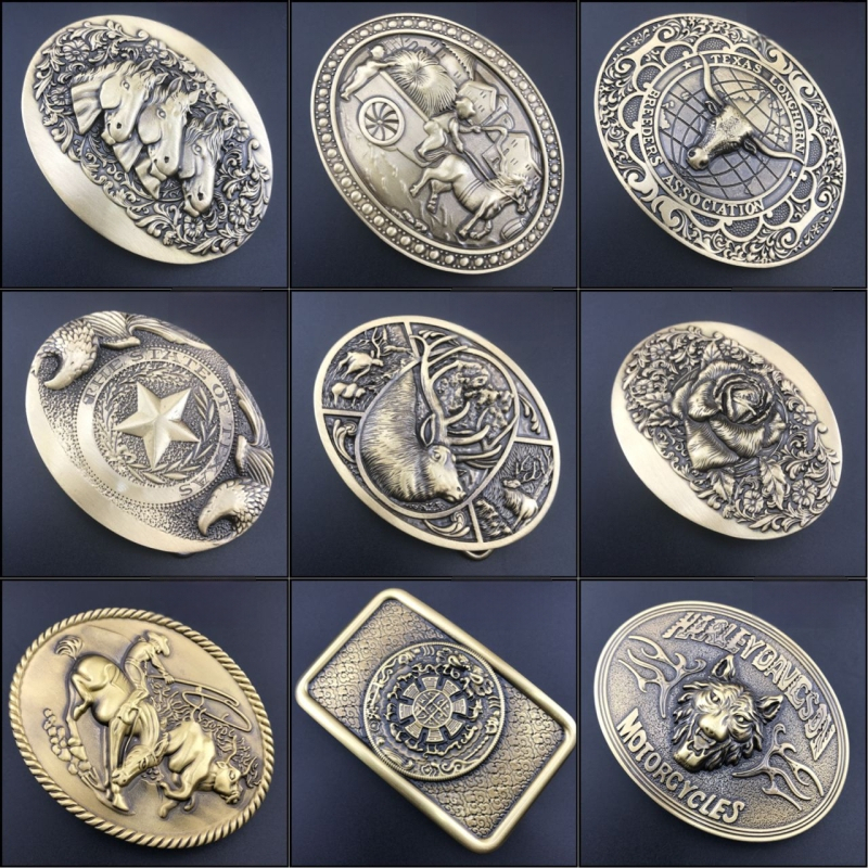 Vīriešu vara jostas sprādze, Vintage stils, gluda sprādze