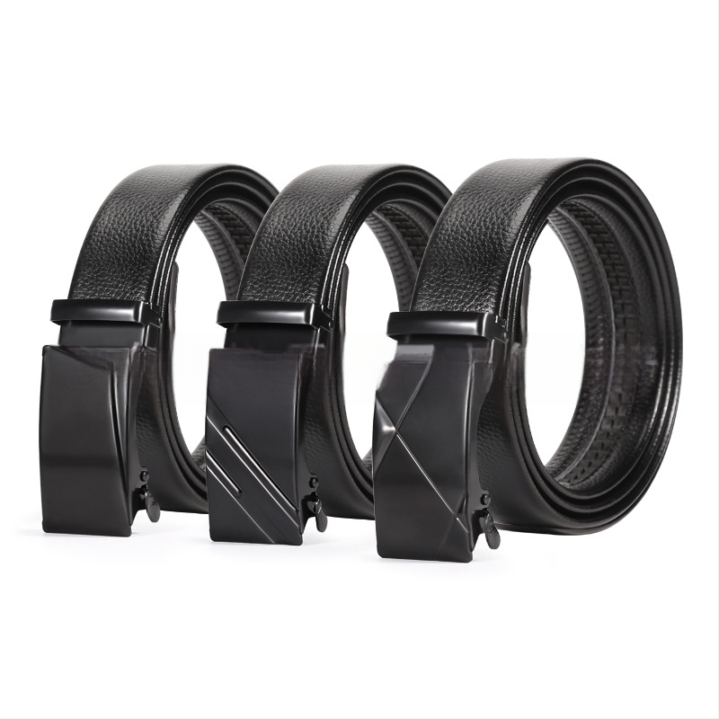 Vyriška juosta iš dirbtinės odos su automatine geležies sagtimi, plotis 2-4 cm, verslo stilius