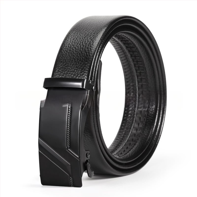 Vyriška juosta iš dirbtinės odos su automatine geležies sagtimi, plotis 2-4 cm, verslo stilius