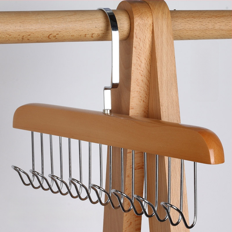 Puidust vööhoidik, mitmekülgne – sobib ka sallide hoidmiseks, kaasaegne minimalistlik stiil, metallkonksud