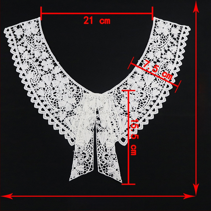 Дантелена яка от млечен шёлк — DIY водоразтворима бродерия, аксесоар за дамски облекла и сватбени рокли
