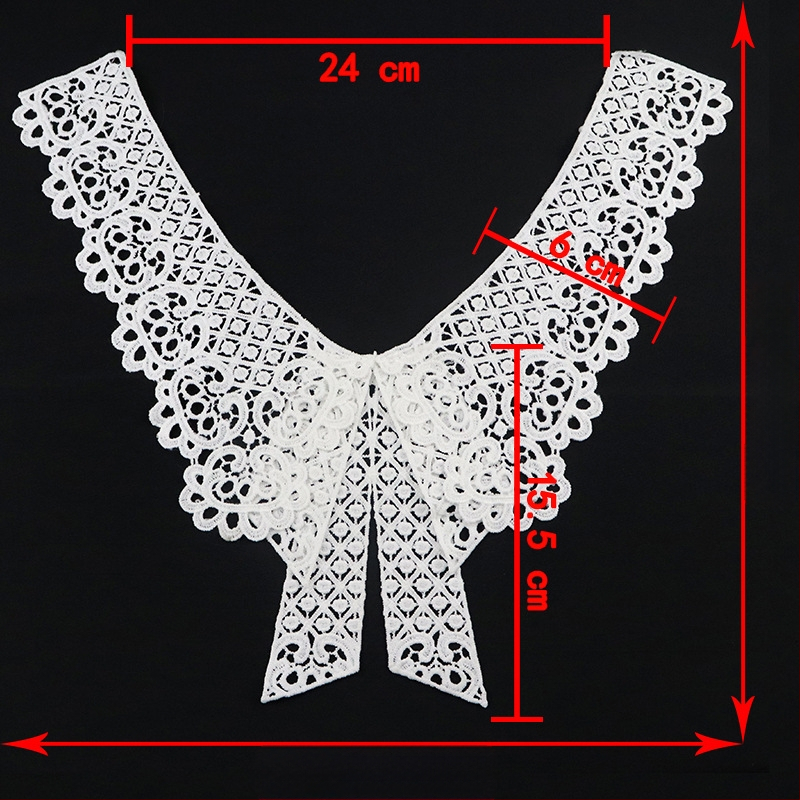 Дантелена яка от млечен шёлк — DIY водоразтворима бродерия, аксесоар за дамски облекла и сватбени рокли