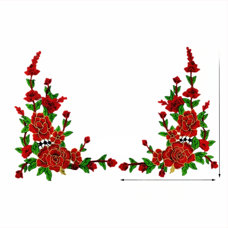 Водоразтворимо бродерийно цвете за яка, триизмерно ламинирано, полиестерна нишка, марка Fusheng Da