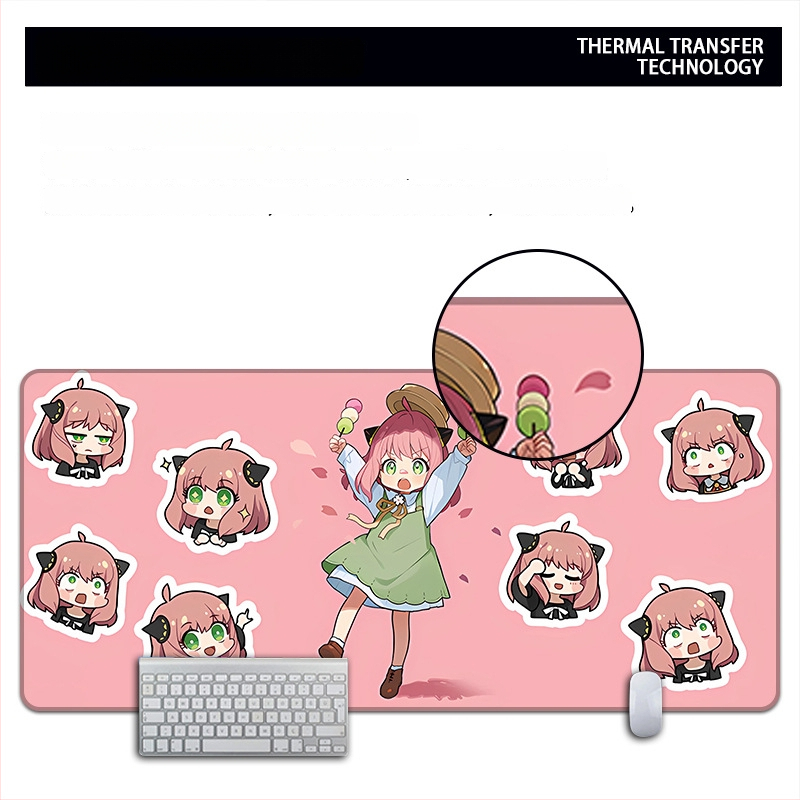 Karikatūrinis pelės kilimėlis biurui, audinys, neslystantis, vienpusis, termotransferas, OEM apdorojimas