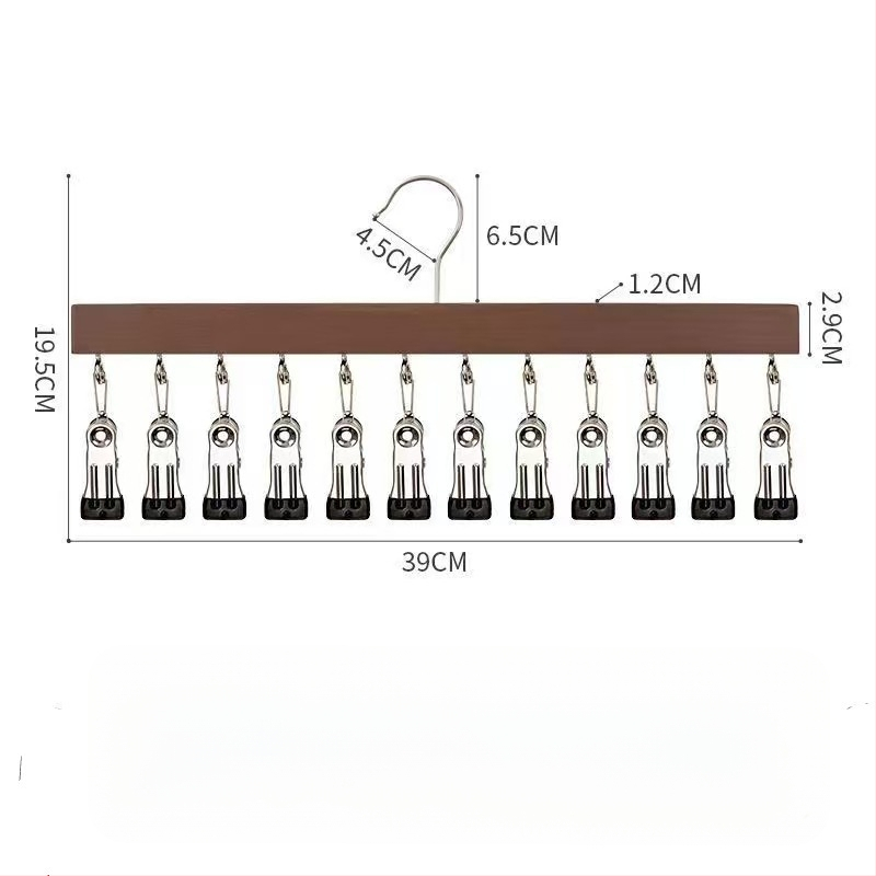 Дървени клипове за съхранение – 10 или 12 щипки, за бельо, чорапи и дрехи, стил модерна простота