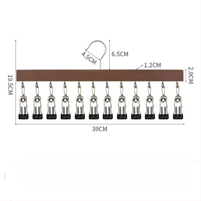 Дървени клипове за съхранение – 10 или 12 щипки, за бельо, чорапи и дрехи, стил модерна простота