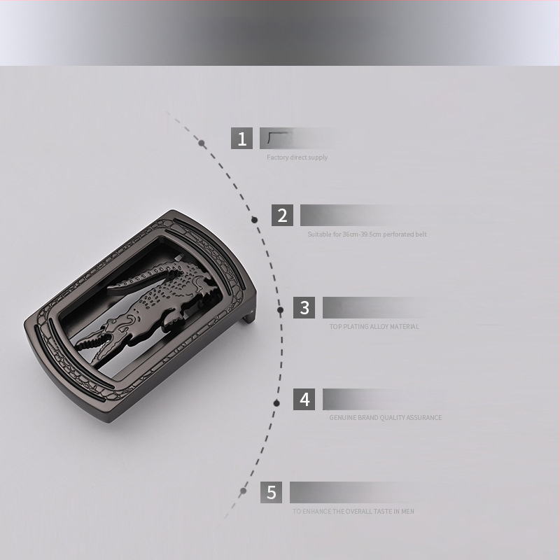 Meeste vööklamber – tsingi sulam, ristkülikukujuline sile klamber, äri stiil, kõikide aastaaegade jaoks, 2024 kevad.