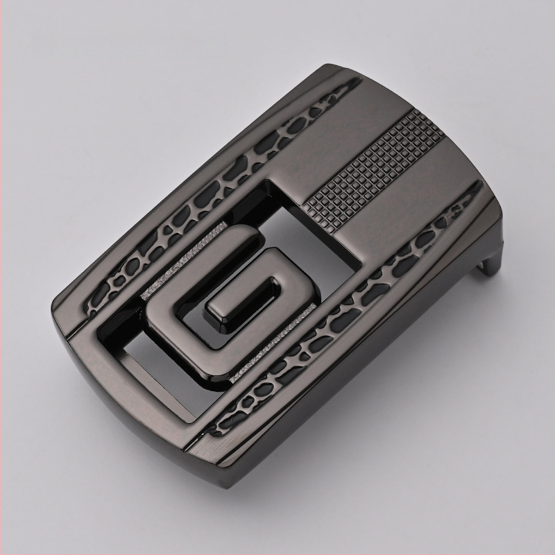 Meeste vööklamber – tsingi sulam, ristkülikukujuline sile klamber, äri stiil, kõikide aastaaegade jaoks, 2024 kevad.