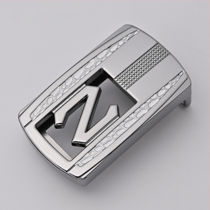 Meeste vööklamber – tsingi sulam, ristkülikukujuline sile klamber, äri stiil, kõikide aastaaegade jaoks, 2024 kevad.