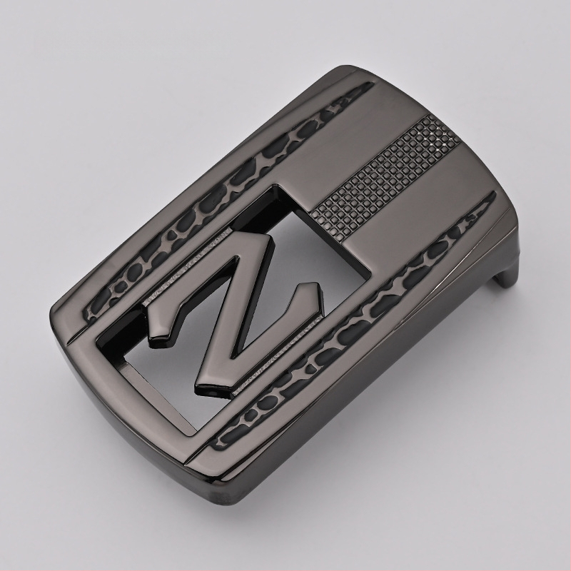 Meeste vööklamber – tsingi sulam, ristkülikukujuline sile klamber, äri stiil, kõikide aastaaegade jaoks, 2024 kevad.