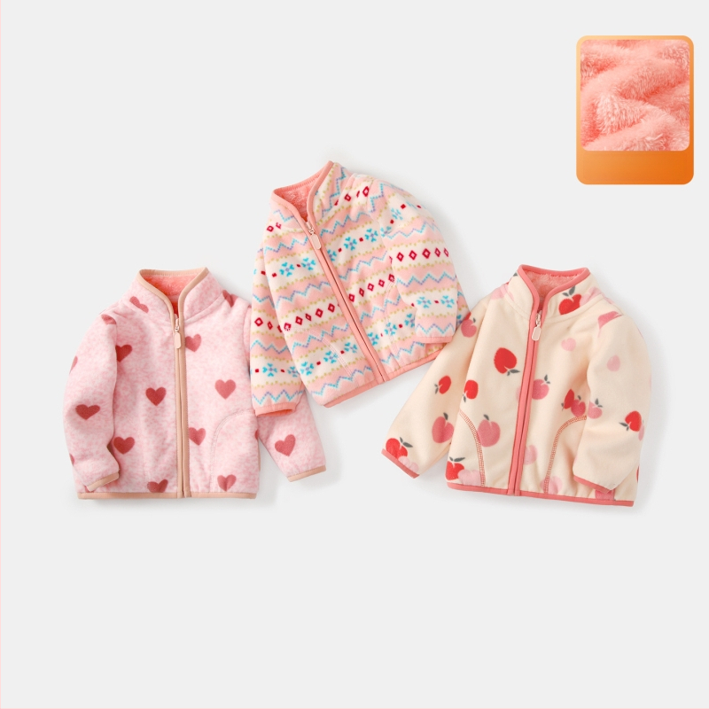 Mergaitei skirta žieminė striukė su stovinčiu kaklu, stora medvilninė medžiaga, medvilninė pamušalas, be gobtuvo