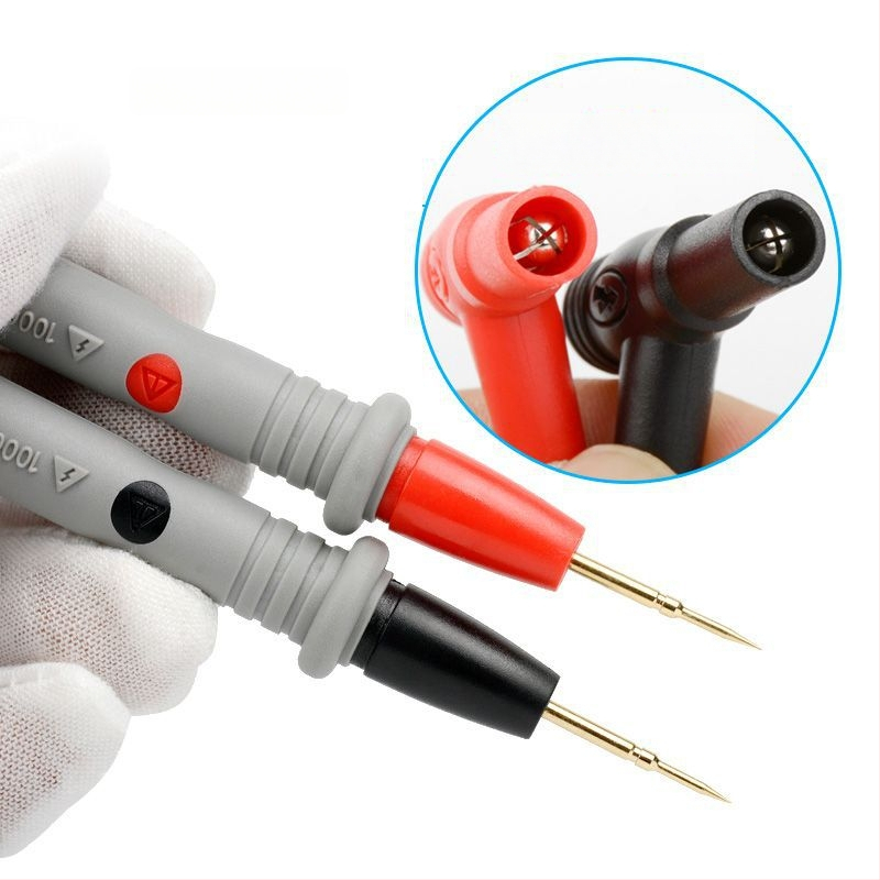 Multimetra testvads ar īpaši asu galu, digitālais displejs, zelta pārklājums, 1000V, 10A, 20A