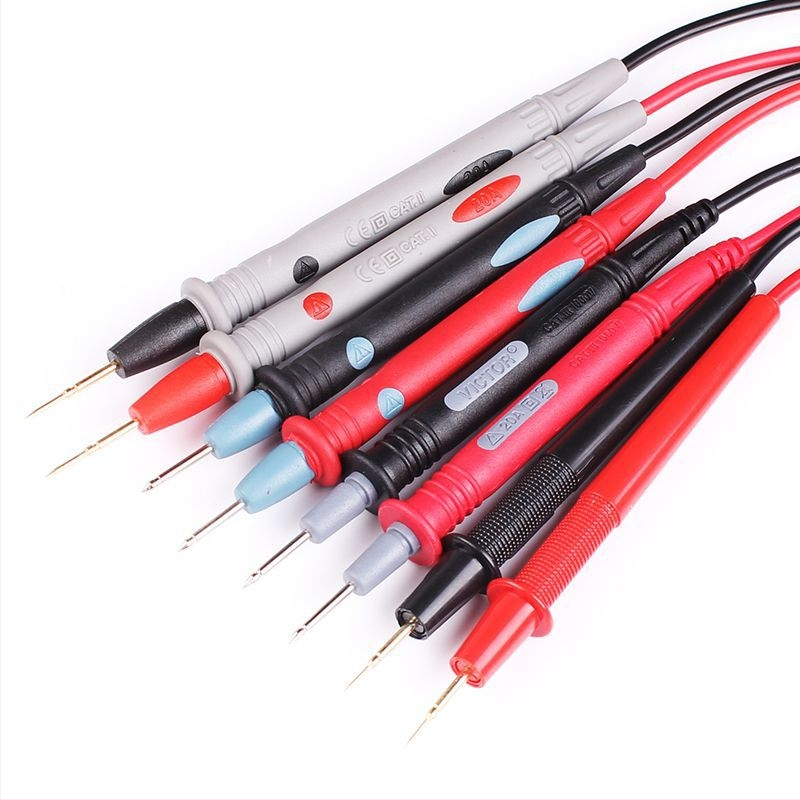 Multimetra testvads ar īpaši asu galu, digitālais displejs, zelta pārklājums, 1000V, 10A, 20A